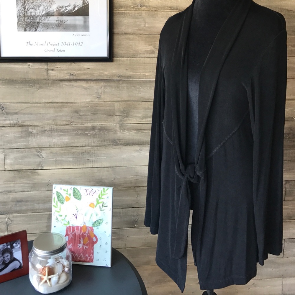 Chico’s Black Jacket w/Front Tie